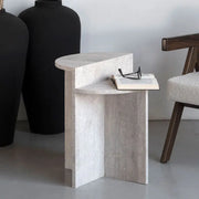Table d’appoint en travertin Céleste - Modernista Maroc