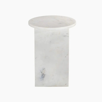 Table d'appoint en Marbre Blanc Saphir - Modernista Maroc