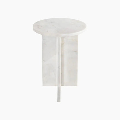 Table d'appoint en Marbre Blanc Saphir - Modernista Maroc