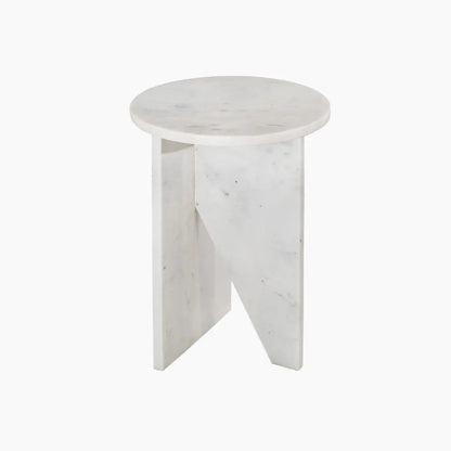 Table d'appoint en Marbre Blanc Saphir - Modernista Maroc