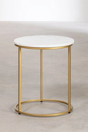 Table d’Appoint Oris – Marbre Véritable Ø40 cm