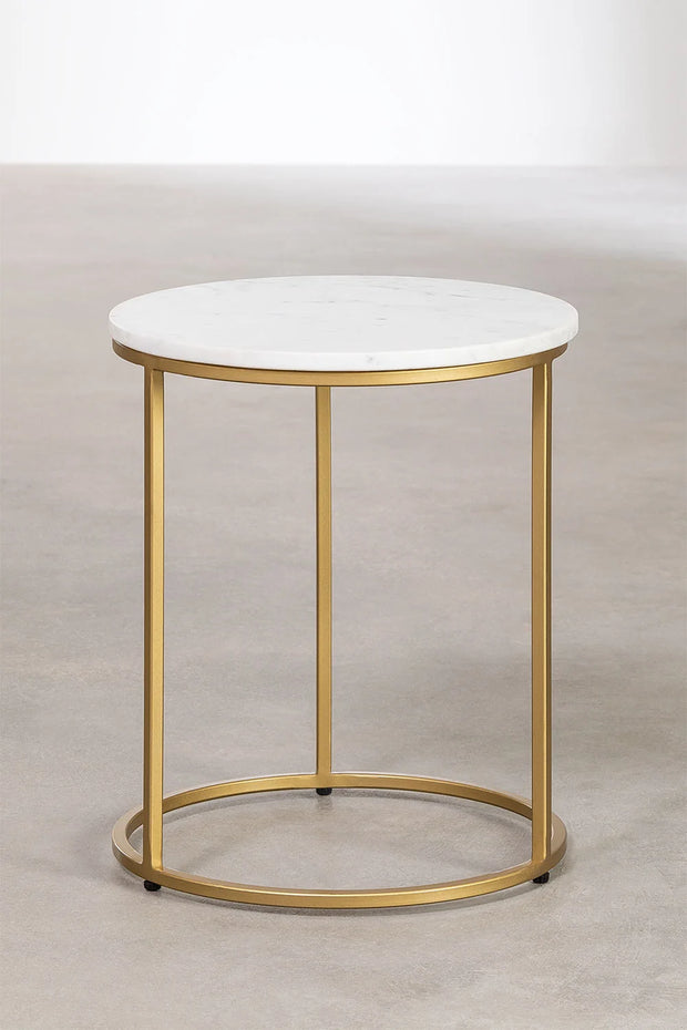 Table d’Appoint Oris – Marbre Véritable Ø40 cm