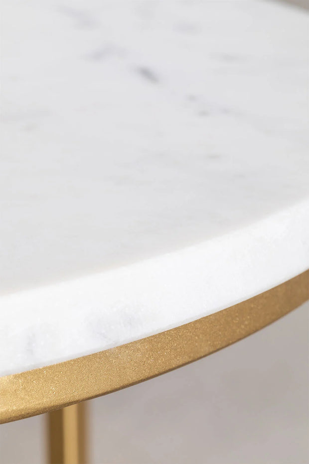 Table d’Appoint Oris – Marbre Véritable Ø40 cm