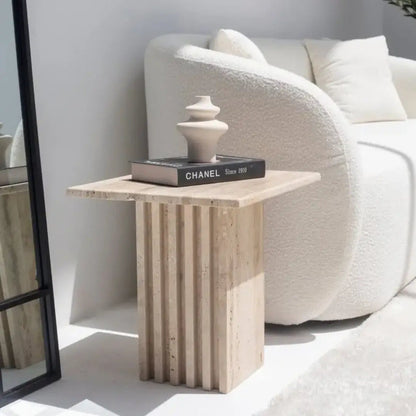 Table d'appoint en travertin - Modernista Maroc