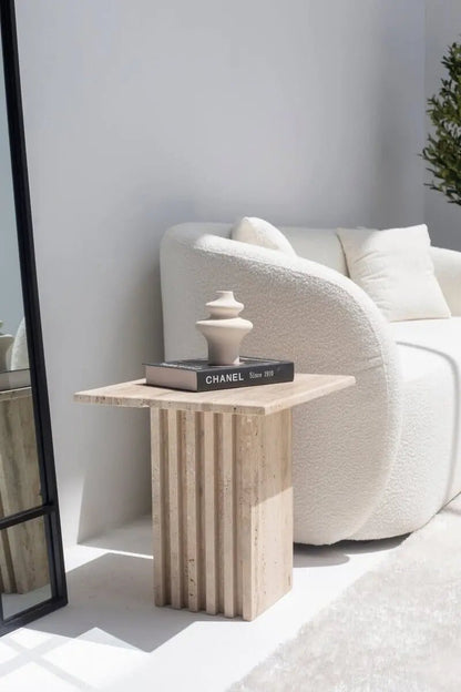 Table d'appoint en travertin - Modernista Maroc