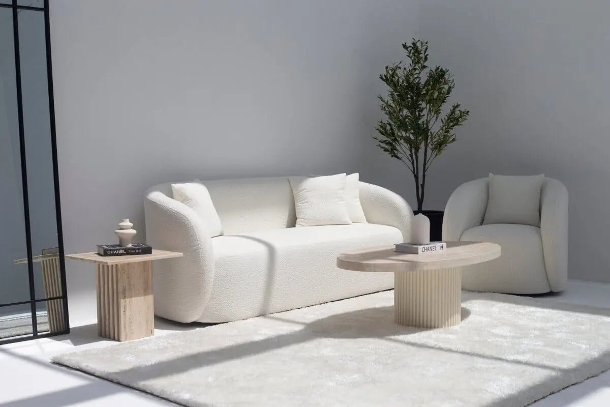 Table d'appoint en travertin - Modernista Maroc