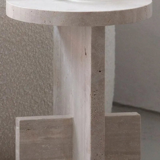 Table d'appoint en travertin Cristallin - Modernista Maroc