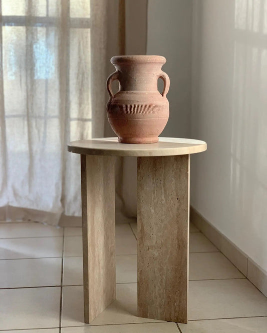 Table d’appoint en travertin Delos - Modernista Maroc