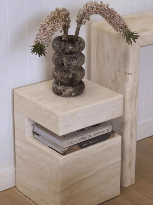 Table d'appoint en travertin Magnifis - Modernista Maroc