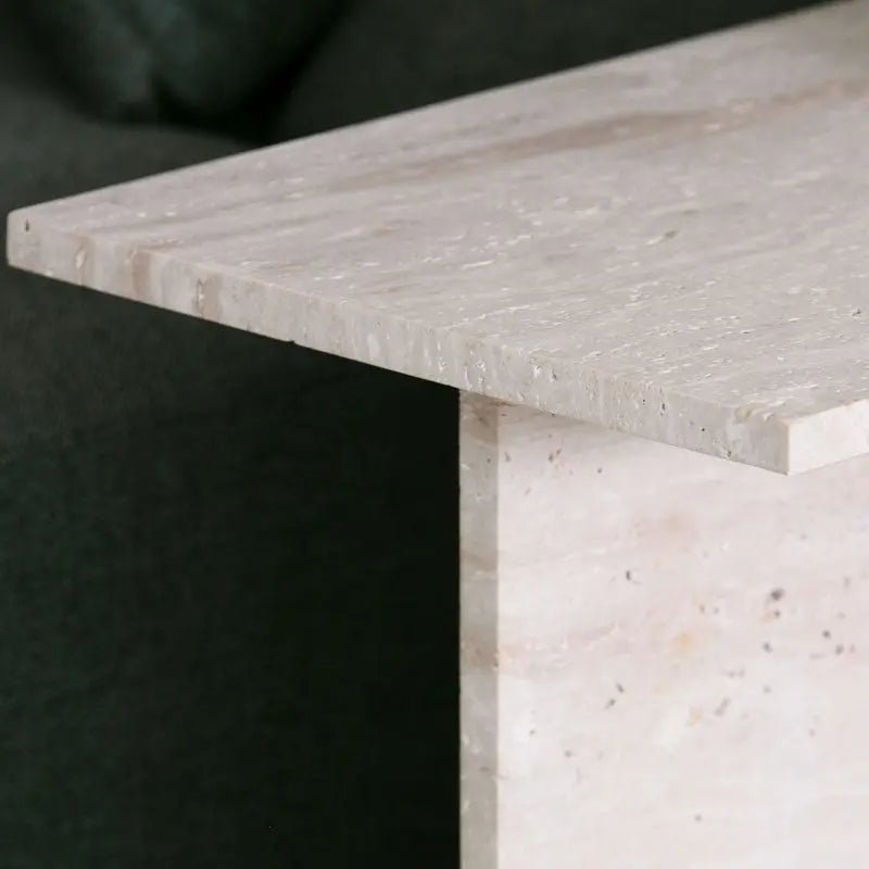 Table d’appoint en travertin Régalia - Modernista Maroc