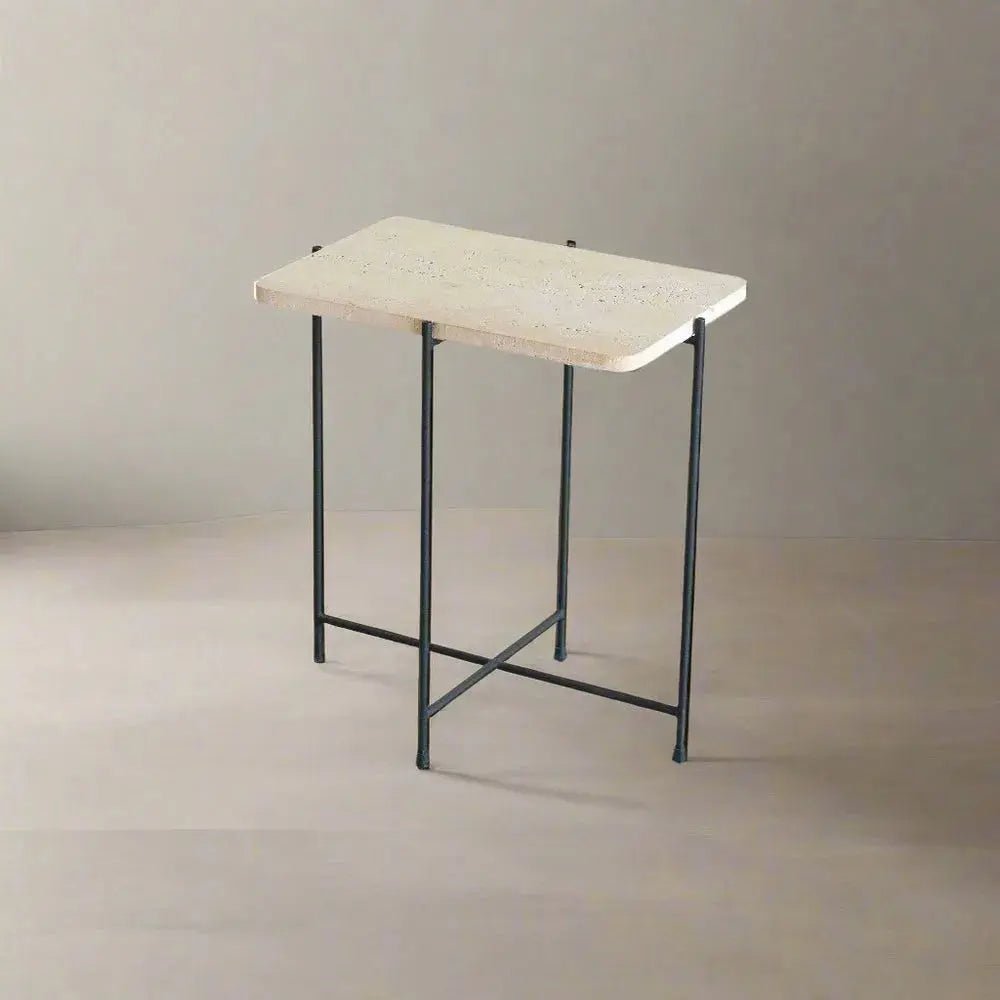 Table d’appoint Loraine en travertin - Modernista Maroc