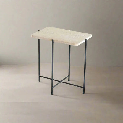 Table d’appoint Loraine en travertin - Modernista Maroc