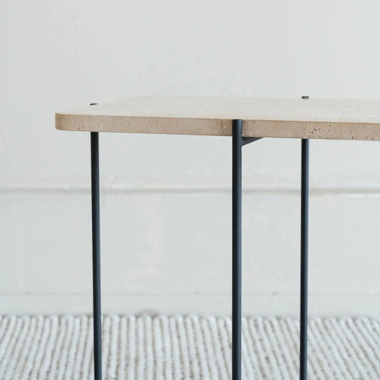 Table d’appoint Loraine en travertin - Modernista Maroc