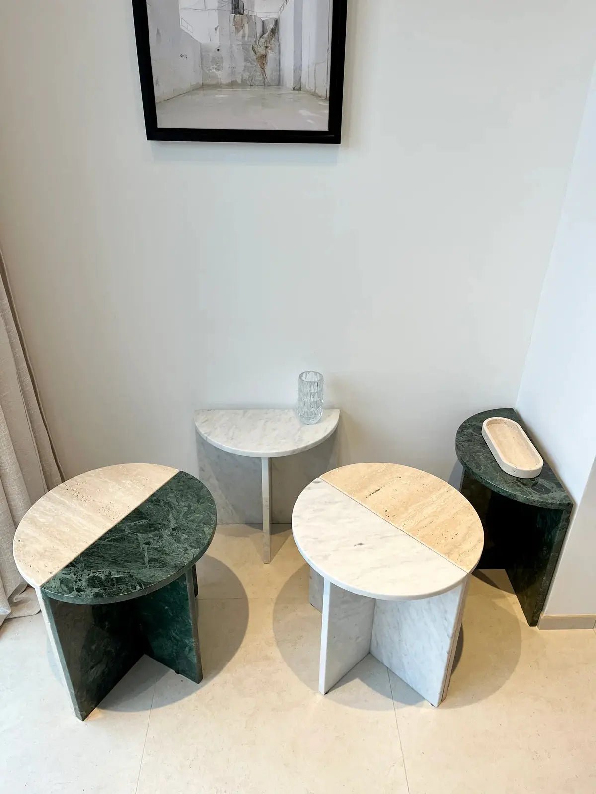 Table d’appoint modulable en pierre naturelle Orvion - Modernista Maroc