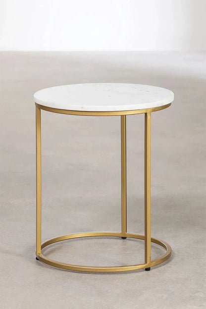 Table d’Appoint Oris – Marbre Véritable Ø40 cm - Modernista Maroc