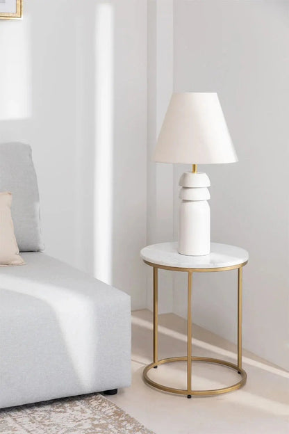 Table d’Appoint Oris – Marbre Véritable Ø40 cm - Modernista Maroc