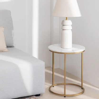 Table d’Appoint Oris – Marbre Véritable Ø40 cm - Modernista Maroc