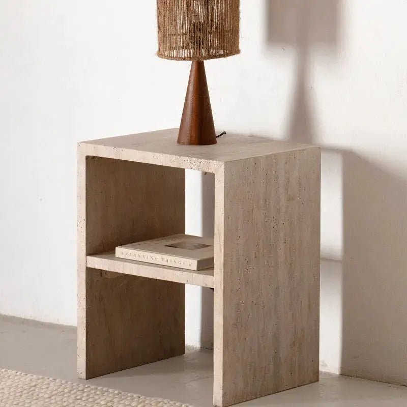 Table de chevet en Travertin - Modernista Maroc