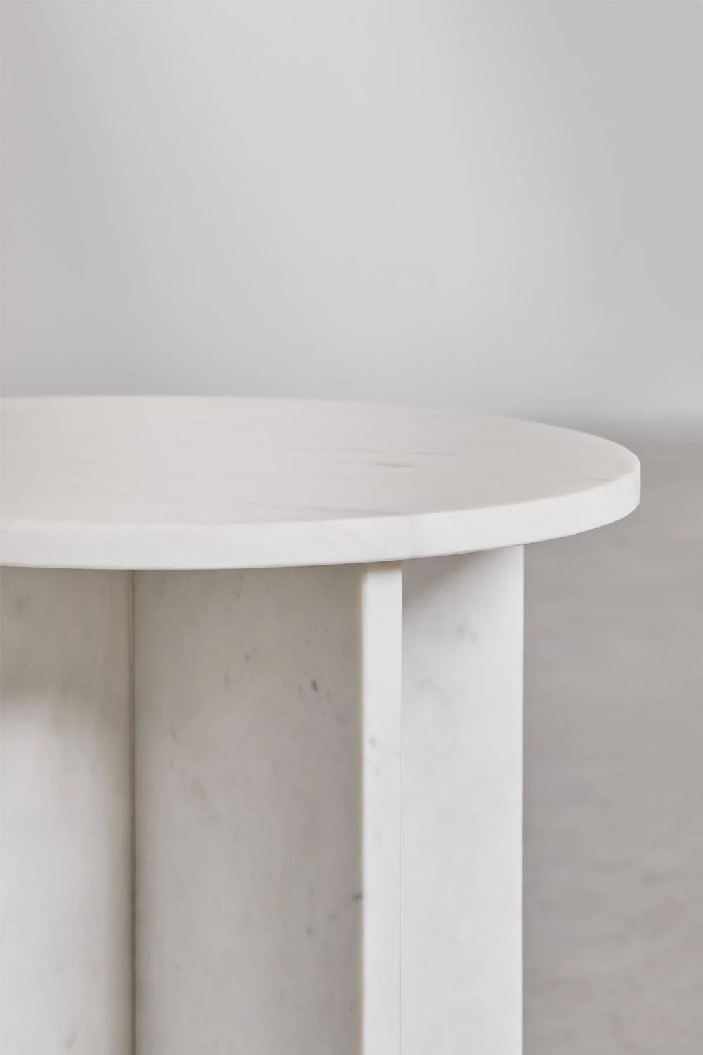 Tables de chevet ronde Ø35 cm en marbre Blanc (Lot de 2 tables)
