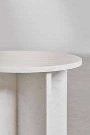 Tables de chevet ronde Ø35 cm en marbre Blanc (Lot de 2 tables)