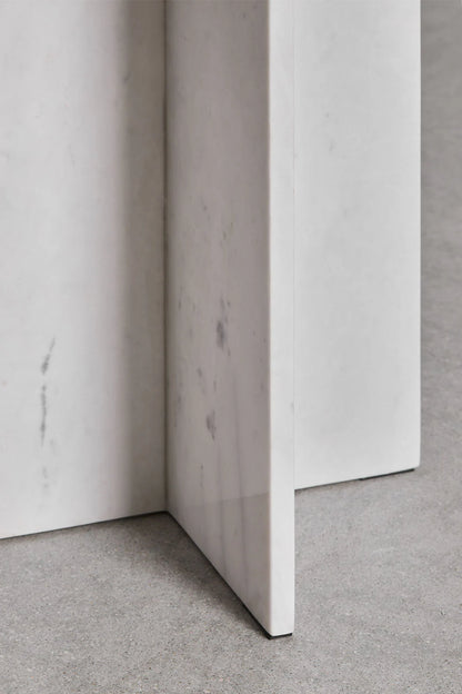 Tables de chevet ronde Ø35 cm en marbre Blanc (Lot de 2 tables)