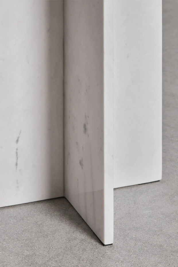Tables de chevet ronde Ø35 cm en marbre Blanc (Lot de 2 tables)