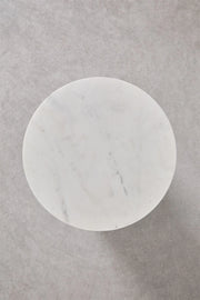 Tables de chevet ronde Ø35 cm en marbre Blanc (Lot de 2 tables)
