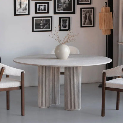 Table à manger en travertin Saphir - Modernista Maroc