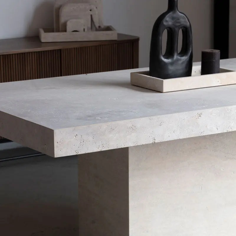 Table à manger en travertin Atlas - Modernista Maroc