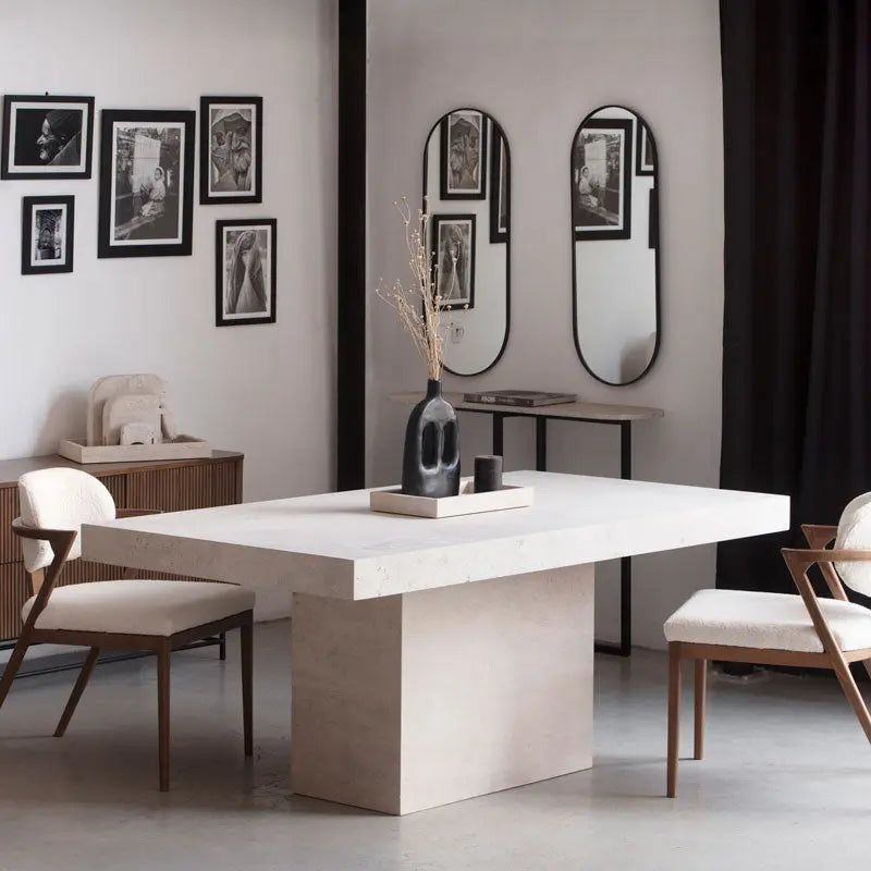 Table à manger en travertin Atlas - Modernista Maroc