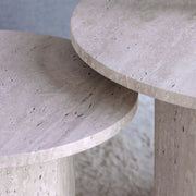 Duo de tables basses en travertin - Modernista Maroc