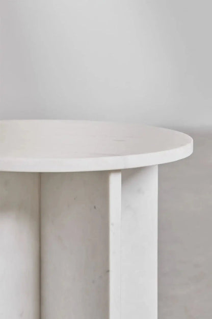 Tables de chevet ronde Ø35 cm en marbre Blanc (Lot de 2 tables) - Modernista Maroc