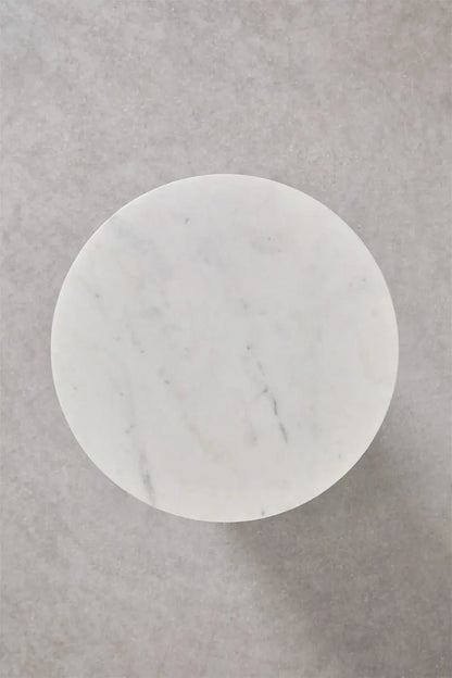 Tables de chevet ronde Ø35 cm en marbre Blanc (Lot de 2 tables) - Modernista Maroc