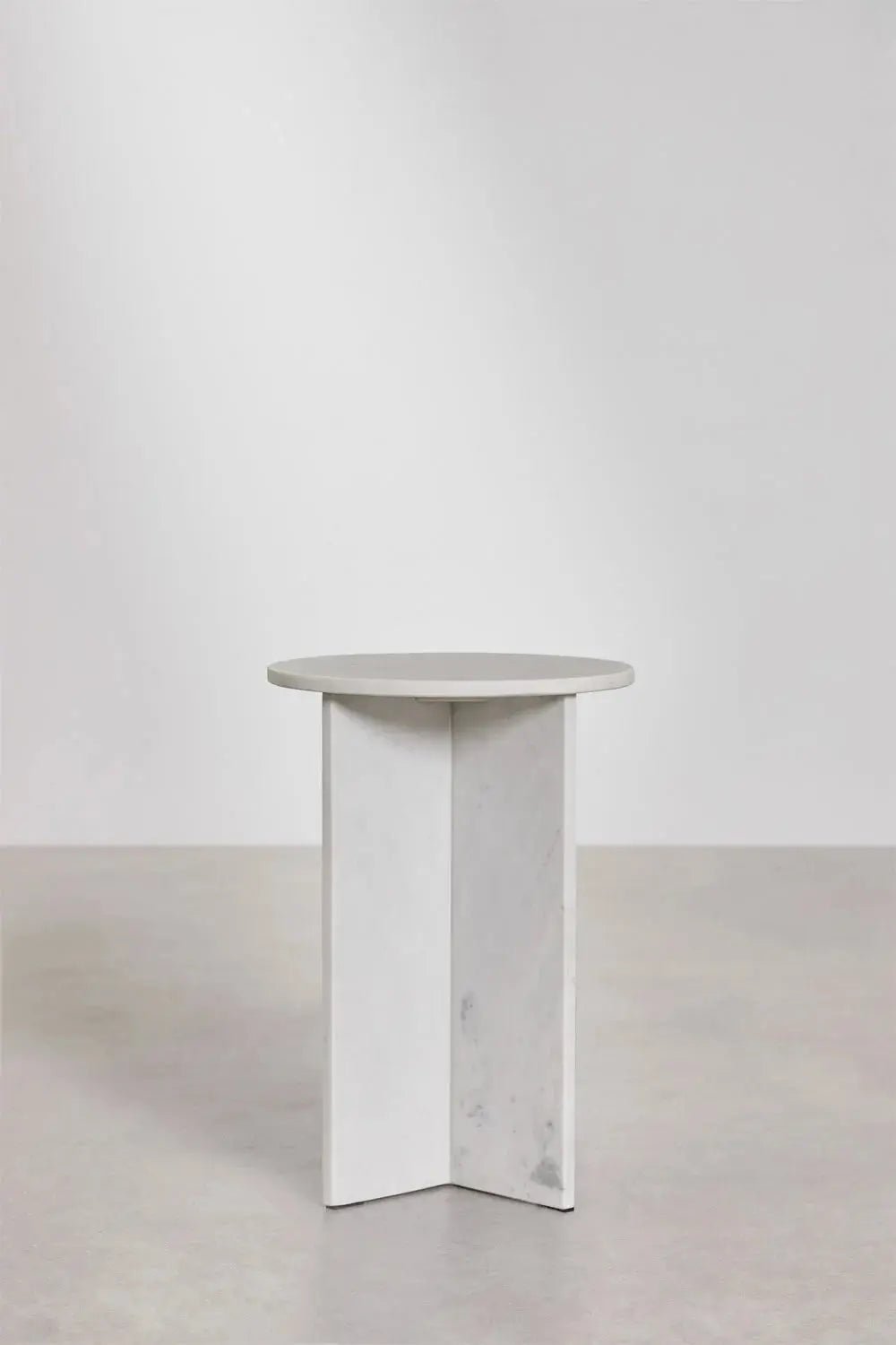 Tables de chevet ronde Ø35 cm en marbre Blanc (Lot de 2 tables) - Modernista Maroc