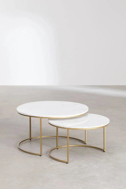 Tables Gigognes en Marbre – Oréa | Véritable Marbre Blanc - Modernista Maroc