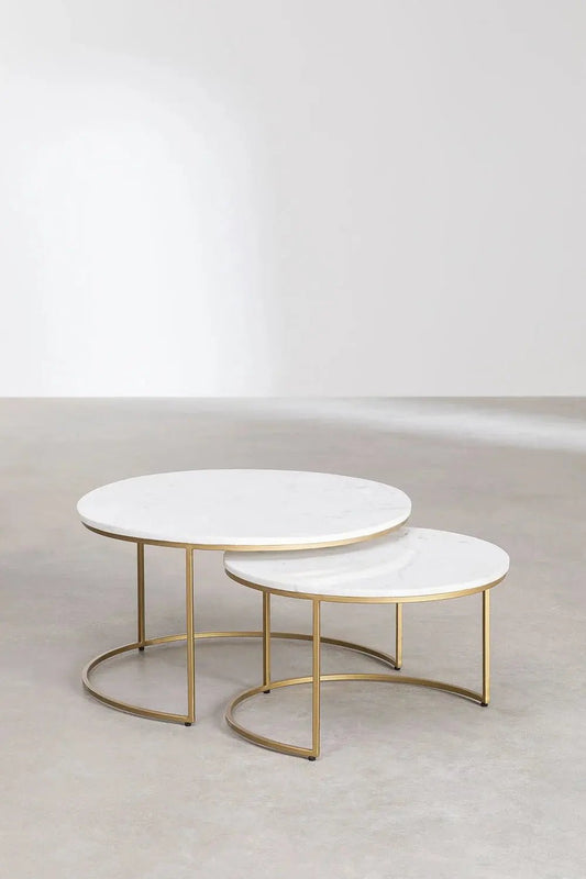 Tables Gigognes en Marbre – Oréa | Véritable Marbre Blanc - Modernista Maroc
