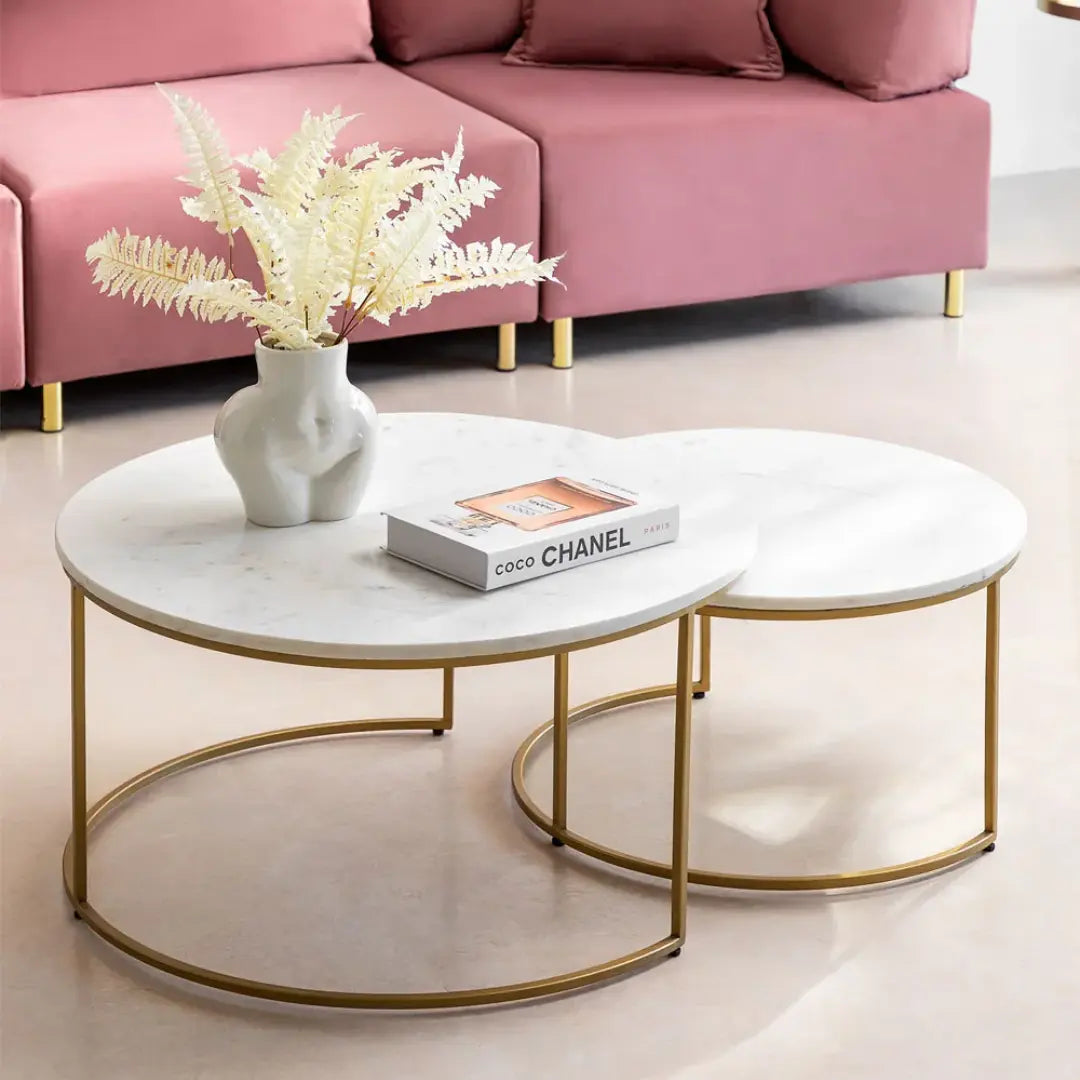 Tables Gigognes en Marbre – Oréa | Véritable Marbre Blanc - Modernista Maroc
