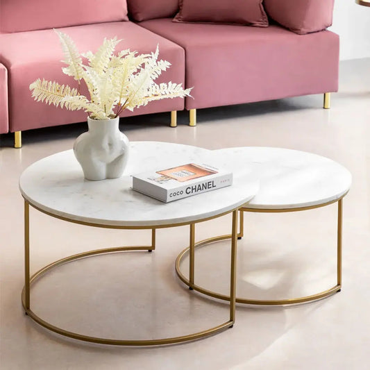 Tables Gigognes en Marbre – Oréa | Véritable Marbre Blanc - Modernista Maroc