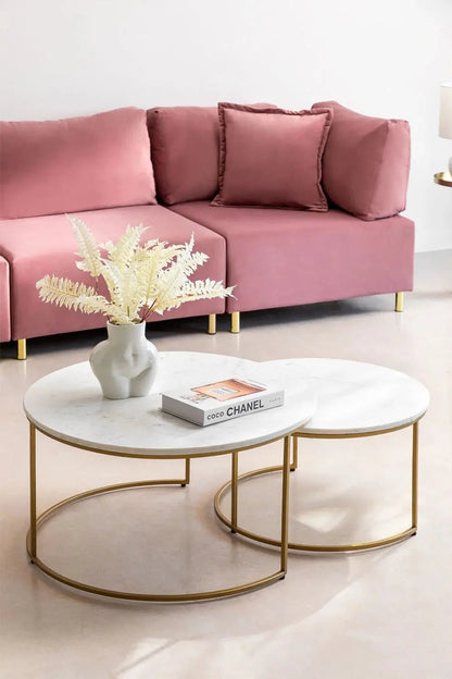 Tables Gigognes en Marbre – Oréa | Véritable Marbre Blanc - Modernista Maroc