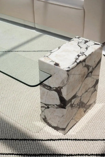 table basse en Calacatta Violet - Modernista Maroc