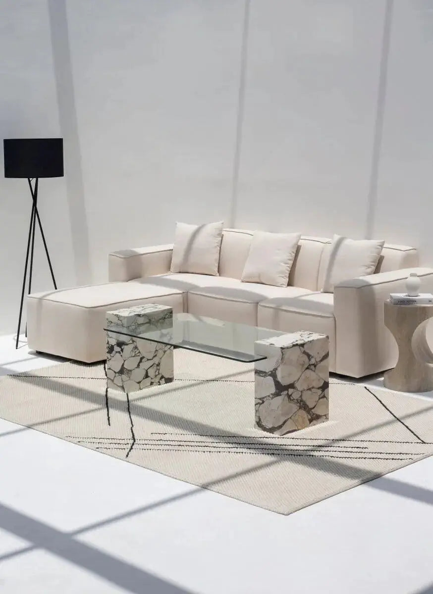 table basse en Calacatta Violet - Modernista Maroc