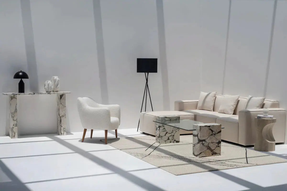 table basse en Calacatta Violet - Modernista Maroc