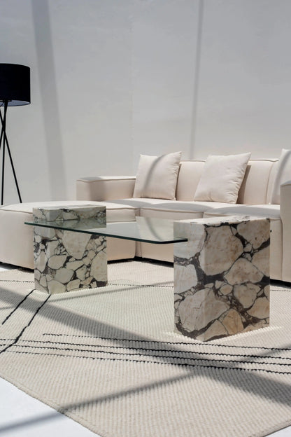 table basse en Calacatta Violet - Modernista Maroc