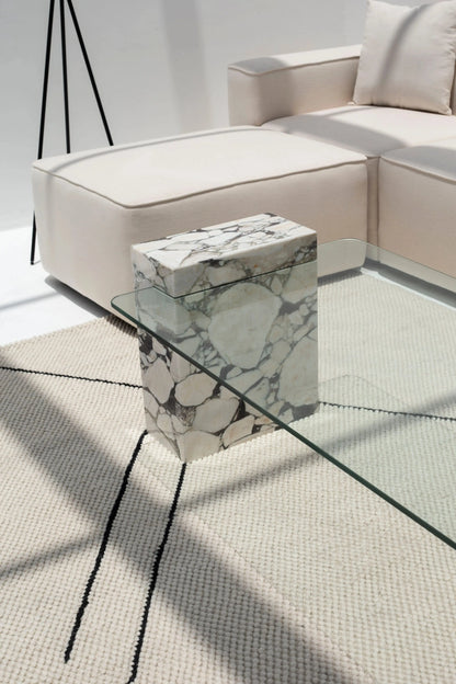table basse en Calacatta Violet - Modernista Maroc
