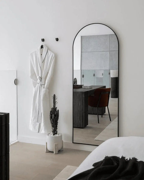 Miroir Mural Arqué Noir - Modernista Maroc