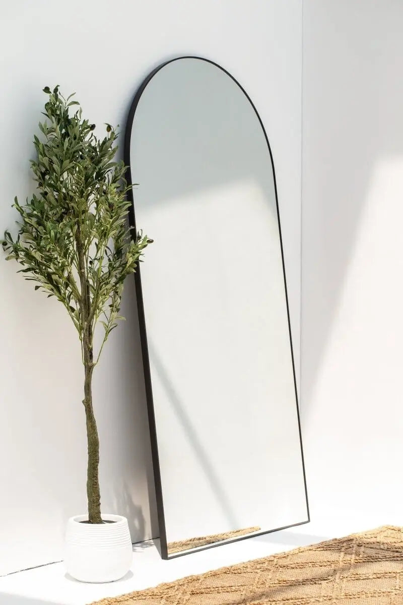 Miroir Mural Arqué Noir - Modernista Maroc