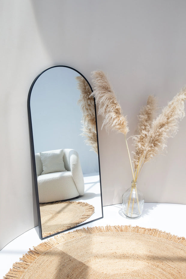 Miroir Mural Arqué Noir - Modernista Maroc