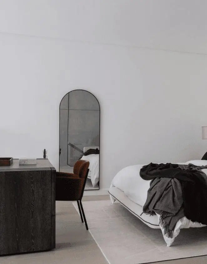 Miroir Mural Arqué Noir - Modernista Maroc