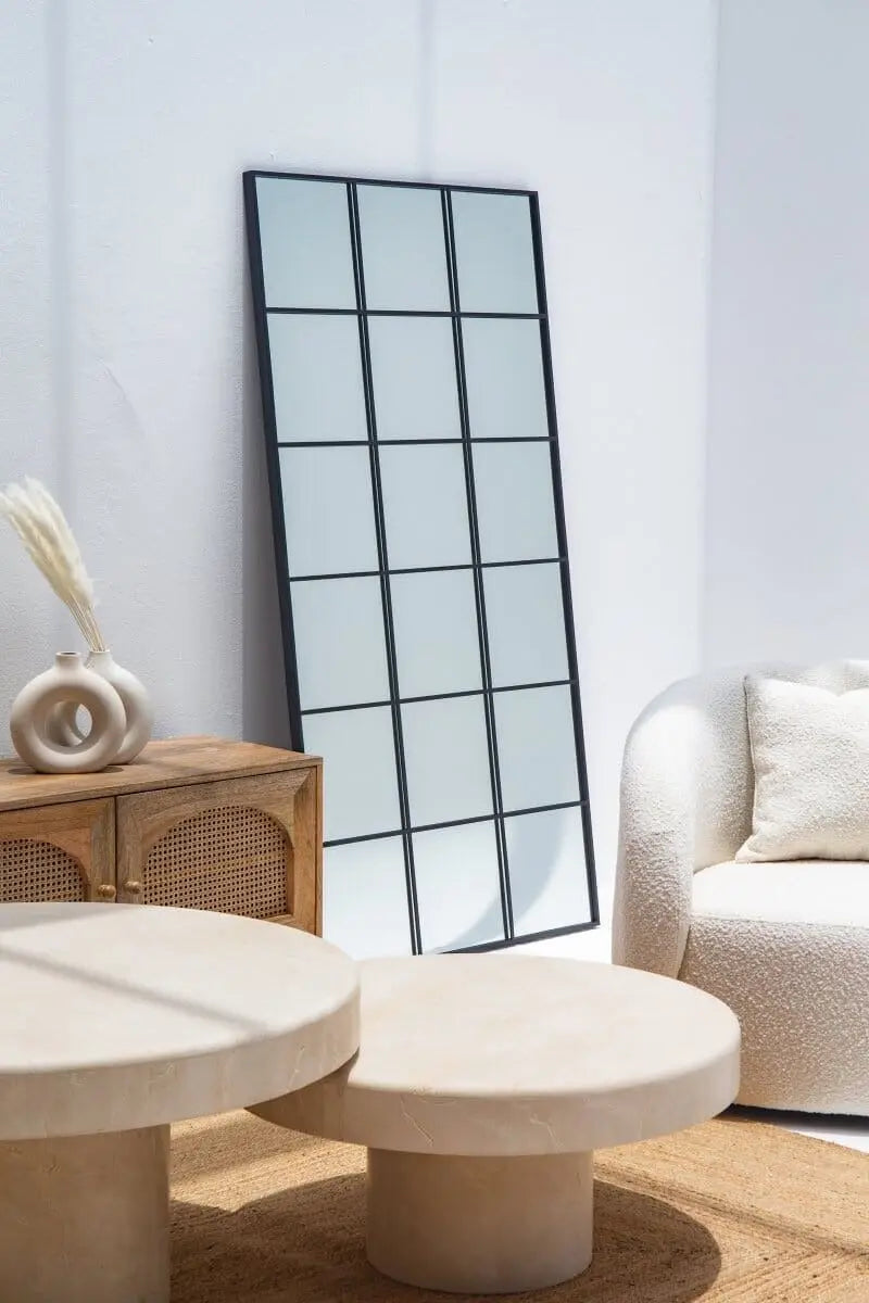 Grand Miroir Noir Structuré - Dimensions 180 x 80 cm