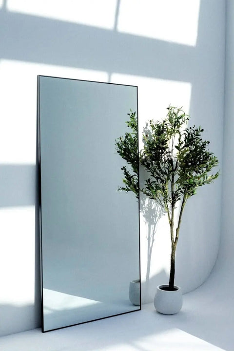 Miroir Métal Rectangulaire Noir Zara en Pleine Longueur - Modernista Maroc